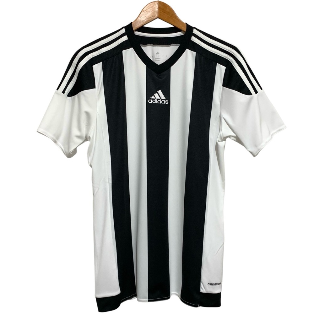 adidas Climacool Black and White Striped Jersey Shirt NWT Size Small Activewear